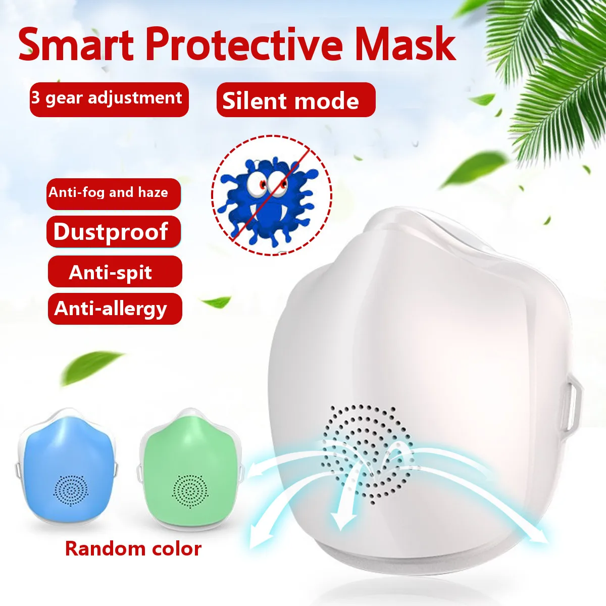 N95 Electric Mask 99.97% Filtering Activated Carbon Anti-smog Filter Pm2.5 Dust Mask Air Purification Reusable Filter Fan Mask
N95 Electric Mask 99.97% Filtering Activated Carbon Anti-smog Filter Pm2.5 Dust Mask Air Purification Reusable Filter Fan Mask