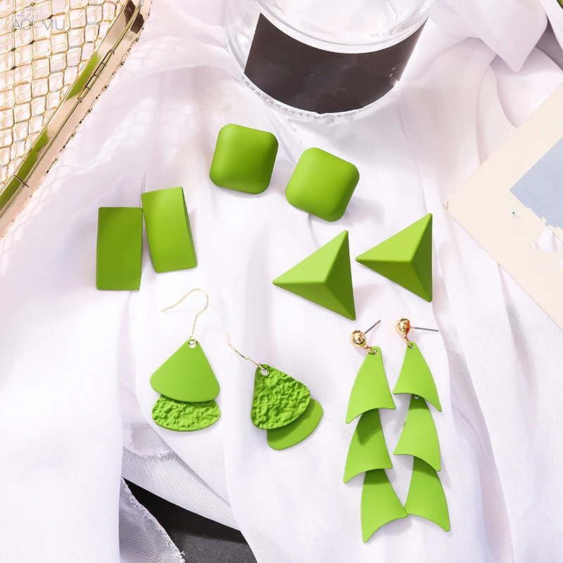 Personality Alloy Geometric Stud Earrings For Women Matte Green Triangle Rectangle Square Girls Stud Earrings Female Jewelr
Personality Alloy Geometric Stud Earrings For Women Matte Green Triangle Rectangle Square Girls Stud Earrings Female Jewelr