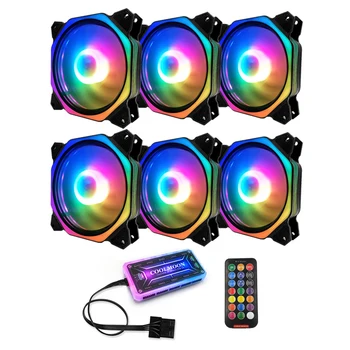 12cm 6pin PC Case Fan Heatsink RGB Lighting Chassis Cooling Radiator with Controller Kit 120 X 120 X 25mm PC Case Fans New
12cm 6pin PC Case Fan Heatsink RGB Lighting Chassis Cooling Radiator with Controller Kit 120 X 120 X 25mm PC Case Fans New