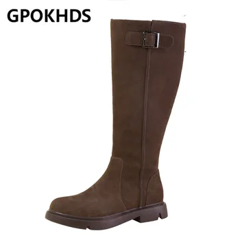 GPOKHDS 2021 women knee-high Cow suede winter zippers short plush round toe low heel boots female women boots
GPOKHDS 2021 women knee-high Cow suede winter zippers short plush round toe low heel boots female women boots
