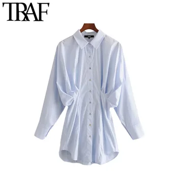 TRAF Women Fashion Pleated Solid Blouses Vintage Lapel Collar Long Sleeve Female Shirts Blusas Chic Tops
TRAF Women Fashion Pleated Solid Blouses Vintage Lapel Collar Long Sleeve Female Shirts Blusas Chic Tops