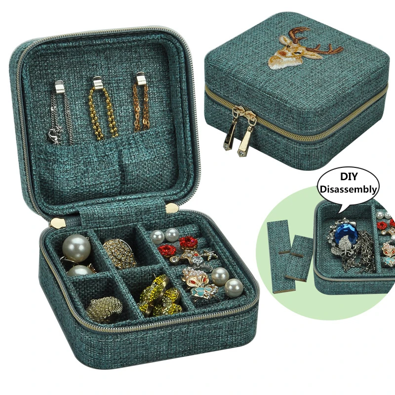 Embroidery Small Jewelry Box, Detachable Linen Material, You Can Carry Earrings And Necklace Lipstick With Storage
Embroidery Small Jewelry Box, Detachable Linen Material, You Can Carry Earrings And Necklace Lipstick With Storage