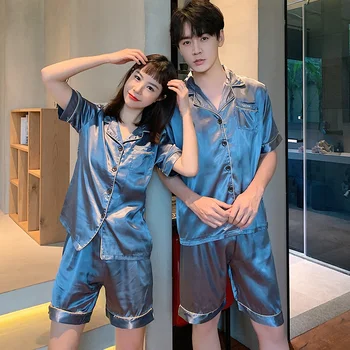 Couple Sleepwear Family Pijama Lover Night Suit Men & Women Casual Homewear Set Short Sleeve Pajama Suit Satin Silk Pajamas Sets
Couple Sleepwear Family Pijama Lover Night Suit Men & Women Casual Homewear Set Short Sleeve Pajama Suit Satin Silk Pajamas Sets