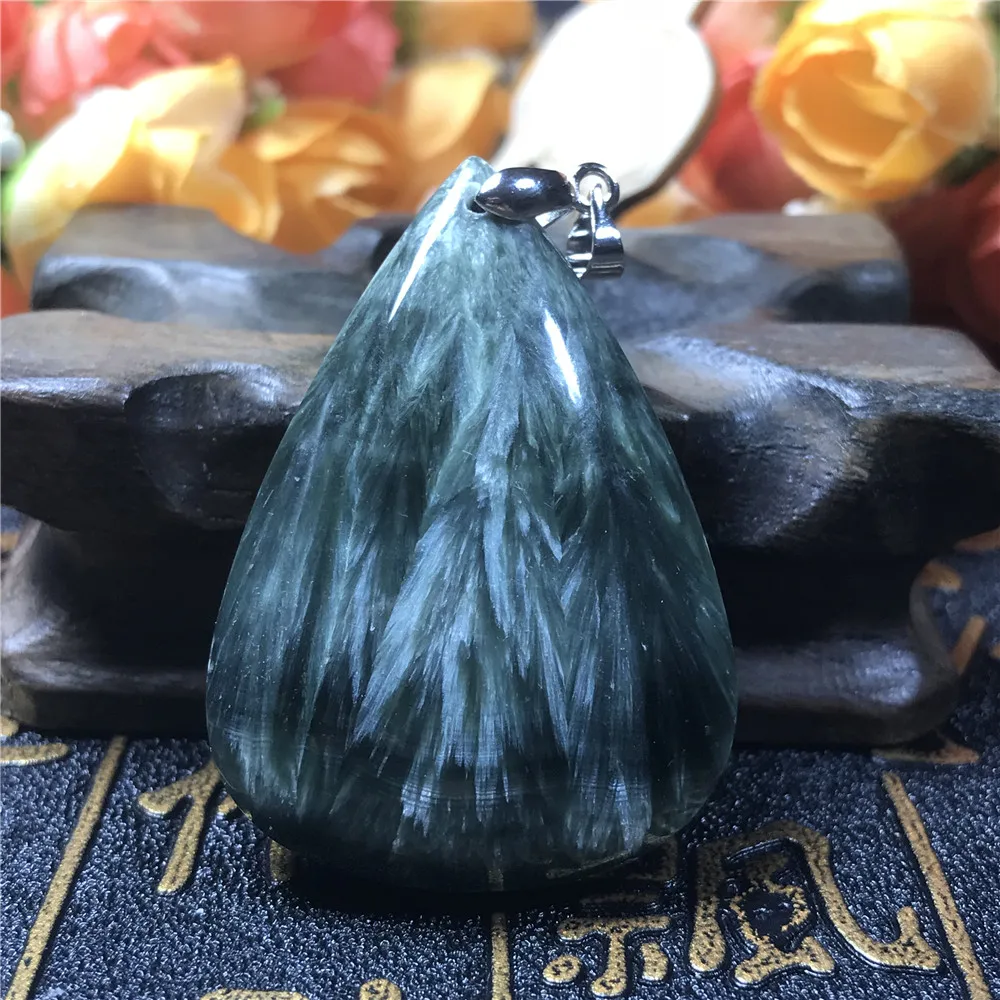 100% Natural Green Seraphinite Necklace Pendant Jewelry For Woman 925 Silver Crystal 45x32x11mm Water Drop Beads Stone AAAAA
100% Natural Green Seraphinite Necklace Pendant Jewelry For Woman 925 Silver Crystal 45x32x11mm Water Drop Beads Stone AAAAA