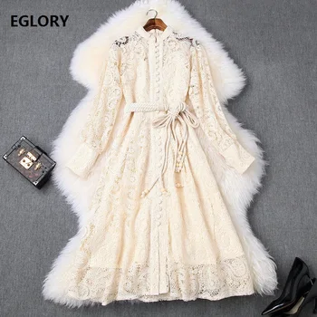 High Quality Lace Dress 2020 Spring Style Women Vintage Button Down String Belt Patchwork Long Sleeve Vintage Dress Crochet Lace
High Quality Lace Dress 2020 Spring Style Women Vintage Button Down String Belt Patchwork Long Sleeve Vintage Dress Crochet Lace