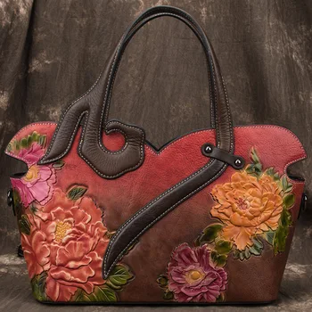 Retro Fashion Large Capacity Women's Flower Tote Bag Vintage Genuine Leather Leather Cowhide Luxury Women's Handbags
Retro Fashion Large Capacity Women's Flower Tote Bag Vintage Genuine Leather Leather Cowhide Luxury Women's Handbags