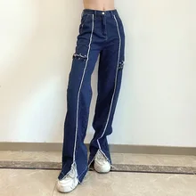 Fashion Straight Trousers Women Casual Front Split Wide Leg Denim Pants 2021 High Waist Pant Fashion Jeans Handsome Streetwears
Fashion Straight Trousers Women Casual Front Split Wide Leg Denim Pants 2021 High Waist Pant Fashion Jeans Handsome Streetwears