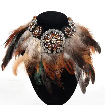 Luxury Design Charm Jewelry Exaggerate Black Feather Collar Necklace Crystal Pendant Statement Fashion Chokers Necklaces 
Luxury Design Charm Jewelry Exaggerate Black Feather Collar Necklace Crystal Pendant Statement Fashion Chokers Necklaces
