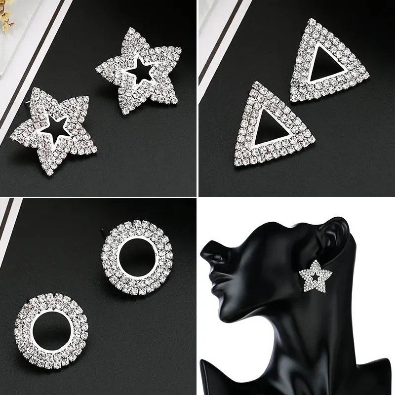 2019 New Fashion Creative Jewelry Full with Crystal Earrings Geometric Silver Earrings Wedding/Party Earrings for Women
2019 New Fashion Creative Jewelry Full with Crystal Earrings Geometric Silver Earrings Wedding/Party Earrings for Women