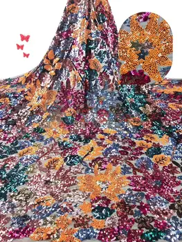 2019 High Quality Nigerian Tulle Lace Fabrics Latest 3D Flowers Sequins Mesh African Lace Fabric Bride French Net Lace Fabric 
2019 High Quality Nigerian Tulle Lace Fabrics Latest 3D Flowers Sequins Mesh African Lace Fabric Bride French Net Lace Fabric