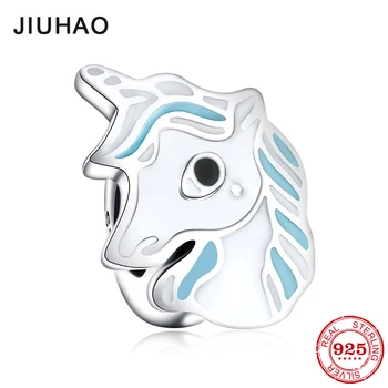 925 Sterling Silver Adorable Unicorn Blue and white Enamel Spacer Stopper Beads fit Original European Charm Bracelet DIY jewelry
925 Sterling Silver Adorable Unicorn Blue and white Enamel Spacer Stopper Beads fit Original European Charm Bracelet DIY jewelry