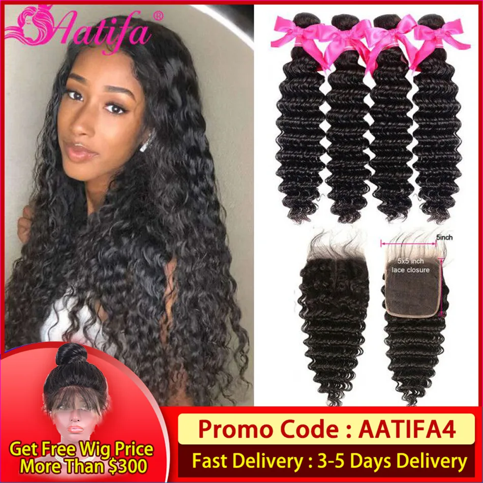 Brazilian Deep Wave Bundles With Closure 3 Bundles With Closure 100% Human Hair Bundles With Closure Remy Hair extension Aatifa
Brazilian Deep Wave Bundles With Closure 3 Bundles With Closure 100% Human Hair Bundles With Closure Remy Hair extension Aatifa