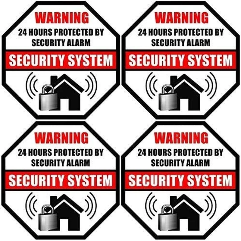 3.5" 4PCs 24 Hour Protected by Security Burglar Alarm System Stickers | Автомобили и мотоциклы