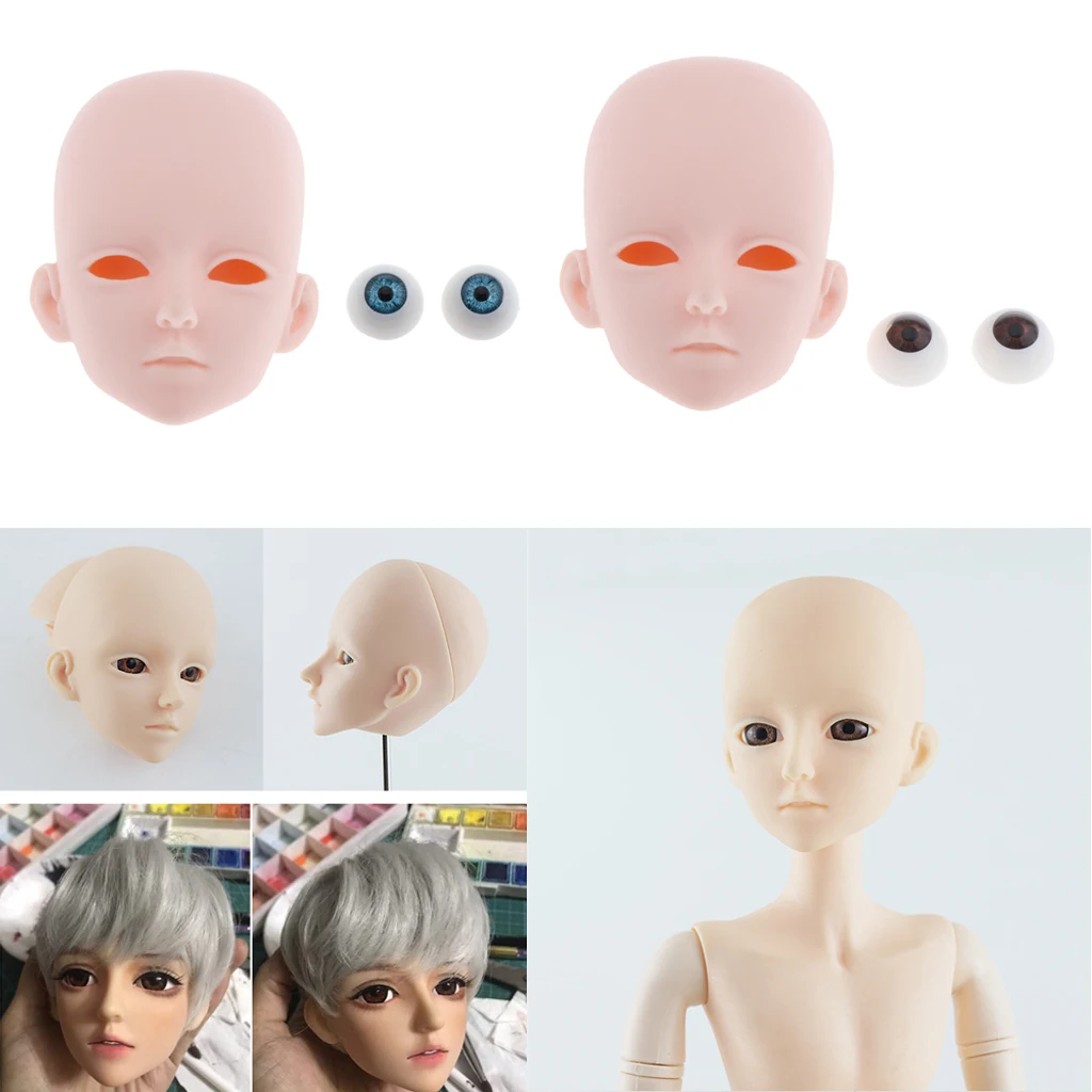 Doll Head Mold with Eyeballs Parts 60cm BJD Doll Cosplay Supplies Normal Skin Doll Head Mold with Eyeballs Parts 60cm BJD Doll Cosplay Supplies Normal Skin