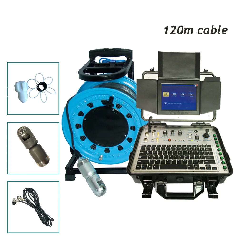 borehole pipe inspection camera 120m soft cable 50mm PT rotate water well inspection camera with robot camera head
borehole pipe inspection camera 120m soft cable 50mm PT rotate water well inspection camera with robot camera head