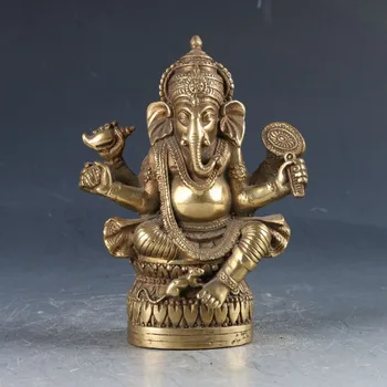 Chinese Brass Tibetan Buddhism Handwork Carved Ganesha Statue
Chinese Brass Tibetan Buddhism Handwork Carved Ganesha Statue