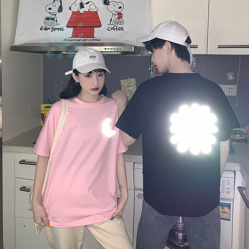 Fun reflective printed cotton T-shirt summer short-sleeved Simple creative men's clothes Harajuku hip hop Breathable white top
Fun reflective printed cotton T-shirt summer short-sleeved Simple creative men's clothes Harajuku hip hop Breathable white top