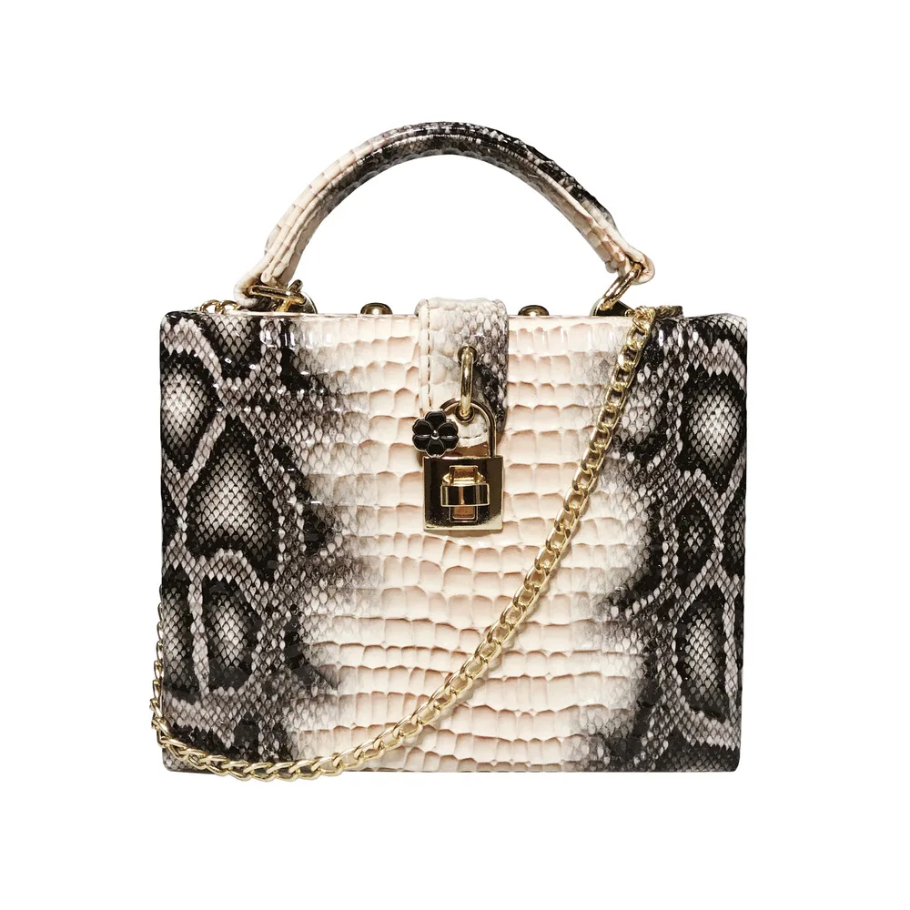 Convex Python Serpentine Printed Leather Bag