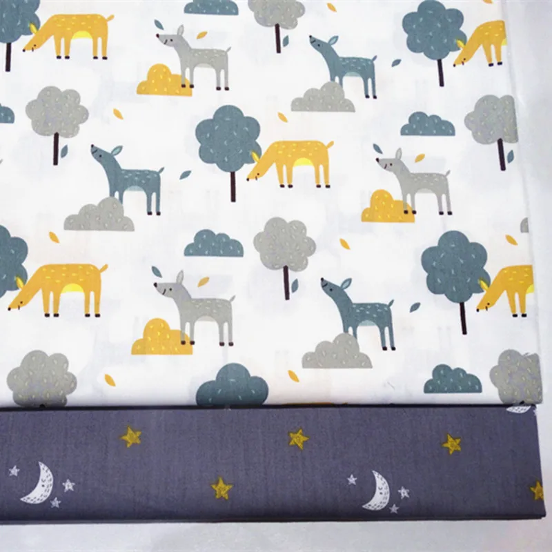 100% Cotton Twill Fabric Deer Moon Star Print Breathable Patchwork Cloth DIY Sewing Quilting Fat Quarters Baby Child 100*160cm
100% Cotton Twill Fabric Deer Moon Star Print Breathable Patchwork Cloth DIY Sewing Quilting Fat Quarters Baby Child 100*160cm