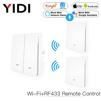 Tuya WiFi Smart Push Button Switch RF433 Wall Panel Transmitter Kit Smart life App Remote Control Works with Alexa Google Home
Tuya WiFi Smart Push Button Switch RF433 Wall Panel Transmitter Kit Smart life App Remote Control Works with Alexa Google Home
