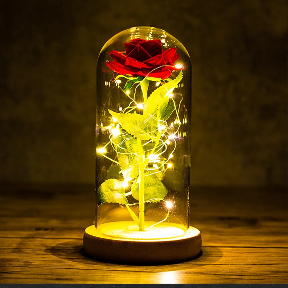 Artificial Eternal Rose LED Light Beauty The Beast In Glass Cover Christmas Home Decor For Mother Valentines Day new Year Gift
Artificial Eternal Rose LED Light Beauty The Beast In Glass Cover Christmas Home Decor For Mother Valentines Day new Year Gift