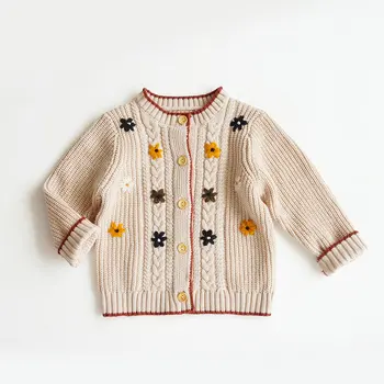 2020 Autumn Embroidery Floral Knitted Sweater Baby Girl Winter Clothes Long Sleeve Toddler Kids Sweater Cardigan Cotton 1-6years 
2020 Autumn Embroidery Floral Knitted Sweater Baby Girl Winter Clothes Long Sleeve Toddler Kids Sweater Cardigan Cotton 1-6years
