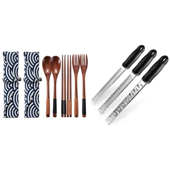2 Set Wooden Flatware Tableware Cutlery Set Wooden Fork Spoon Chopsticks & Grater for Kitchen, 3 Pack Stainless Steel
2 Set Wooden Flatware Tableware Cutlery Set Wooden Fork Spoon Chopsticks & Grater for Kitchen, 3 Pack Stainless Steel