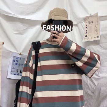 2019 Autumn New Korean Trend Couple Stripe Stitching Casual Loose Street Student Round Neck Harajuku Men's Pullover
2019 Autumn New Korean Trend Couple Stripe Stitching Casual Loose Street Student Round Neck Harajuku Men's Pullover
