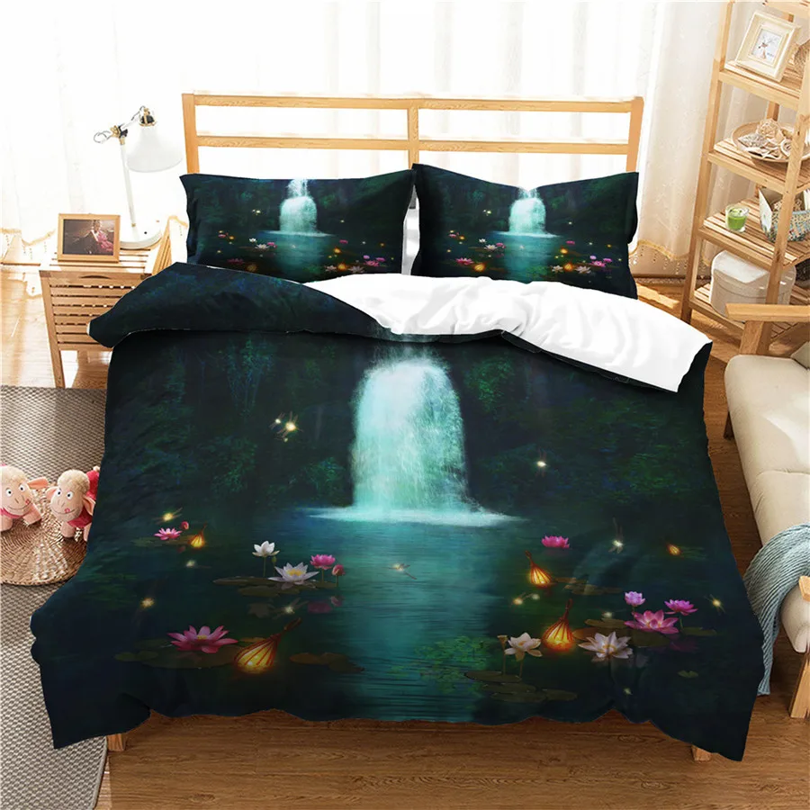 A Bedding Set 3D Printed Duvet Cover Bed Set Forest Waterfall Home Textiles for Adults Bedclothes with Pillowcase #SL13
A Bedding Set 3D Printed Duvet Cover Bed Set Forest Waterfall Home Textiles for Adults Bedclothes with Pillowcase #SL13