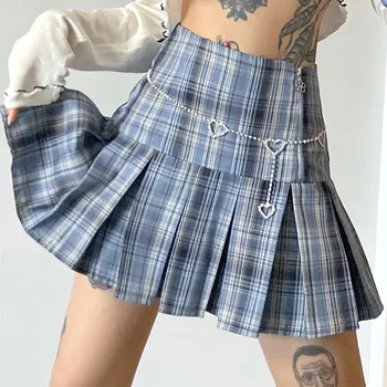 E-girl Vintage High Waist Zipper Front Pleated Skirts Y2K Fashion Patchwork Plaid Mini Skirt Harakuju 90s Streetwear 
E-girl Vintage High Waist Zipper Front Pleated Skirts Y2K Fashion Patchwork Plaid Mini Skirt Harakuju 90s Streetwear