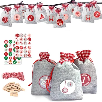 24Pcs/Set Candy Storage Reusable with Stickers Craft Drawstring Christmas Countdown DIY Advent Calendar Bags Hanging
24Pcs/Set Candy Storage Reusable with Stickers Craft Drawstring Christmas Countdown DIY Advent Calendar Bags Hanging