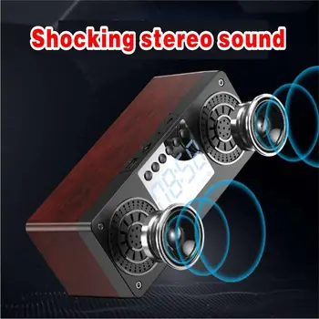 Wooden bluetooth speaker led table clock digital clock alarm clock music clock subwoofer wireless support tf usb aux fm radio
Wooden bluetooth speaker led table clock digital clock alarm clock music clock subwoofer wireless support tf usb aux fm radio
