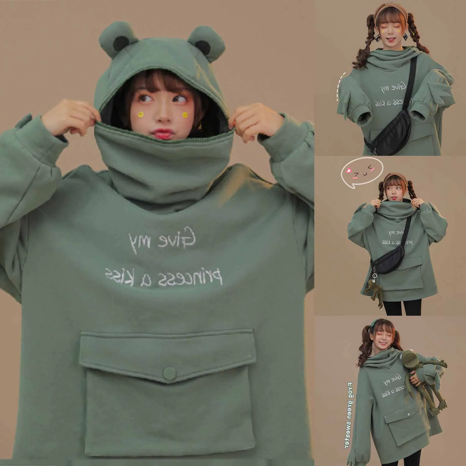 Women's Hoodies Creative Stitching Three-Dimensional Cute Design Pullover Pocket Sweatershirt Hoodie Women
Women's Hoodies Creative Stitching Three-Dimensional Cute Design Pullover Pocket Sweatershirt Hoodie Women