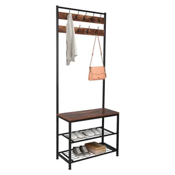 Hall Tree Industrial 3in 1 Coat Rack Clothes Hanger shoes Coat Rack Floor Hanger Storage Wardrobe Clothing Drying Racks
Hall Tree Industrial 3in 1 Coat Rack Clothes Hanger shoes Coat Rack Floor Hanger Storage Wardrobe Clothing Drying Racks