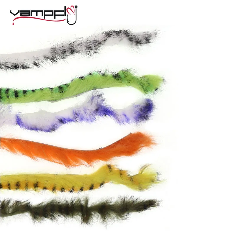 Vampfly 6 шт. 4 мм кролика от Zonker полоски отпариватель Wolly Bugger мушек Материал лосось