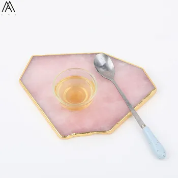3PCS Big Size Plated Gold Edges Natural Pink Quartz Ireegular Coaster Teacup Mat Home Desktop Decorative Stone Tray CX-13AMEJ
3PCS Big Size Plated Gold Edges Natural Pink Quartz Ireegular Coaster Teacup Mat Home Desktop Decorative Stone Tray CX-13AMEJ
