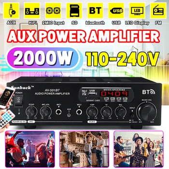 bluetooth 2.0 hifi 2000W 220V/110V Audio power amplifier speaker 4 microphone remote control Support FM USB SD Card 2 Mic input
bluetooth 2.0 hifi 2000W 220V/110V Audio power amplifier speaker 4 microphone remote control Support FM USB SD Card 2 Mic input