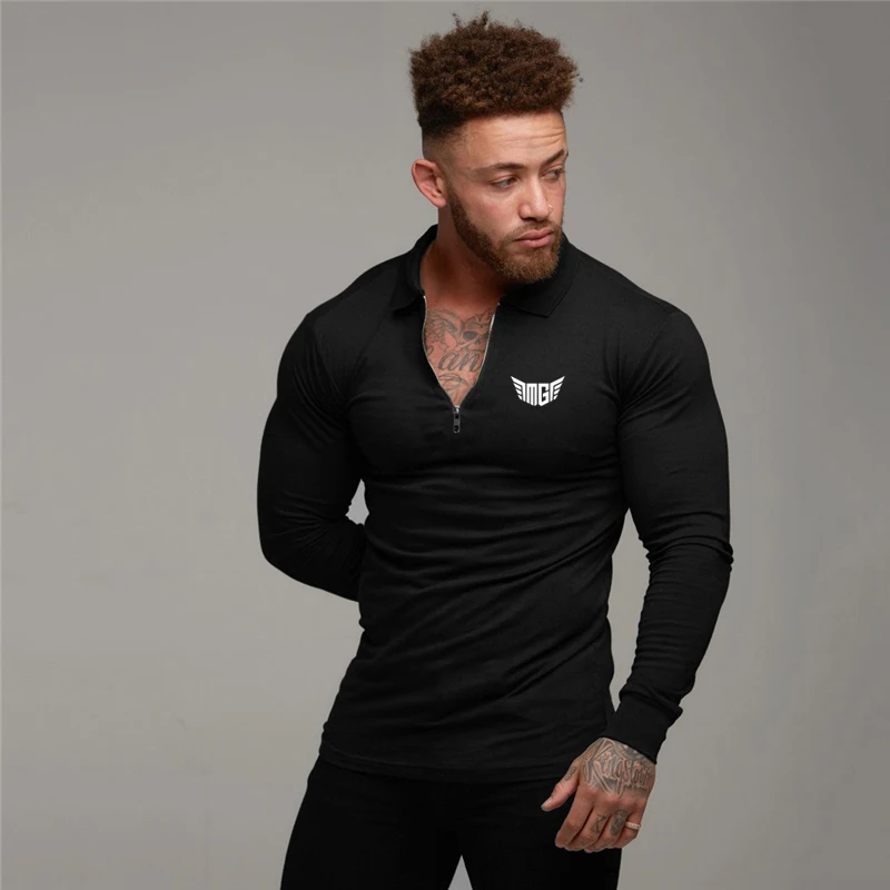Gym Fashion Zipper Polo Shirt Mens Clothing Workout Fitness Muscle Casual Breathable Sports Long Sleeve Bodybuilding Shirts
Gym Fashion Zipper Polo Shirt Mens Clothing Workout Fitness Muscle Casual Breathable Sports Long Sleeve Bodybuilding Shirts
