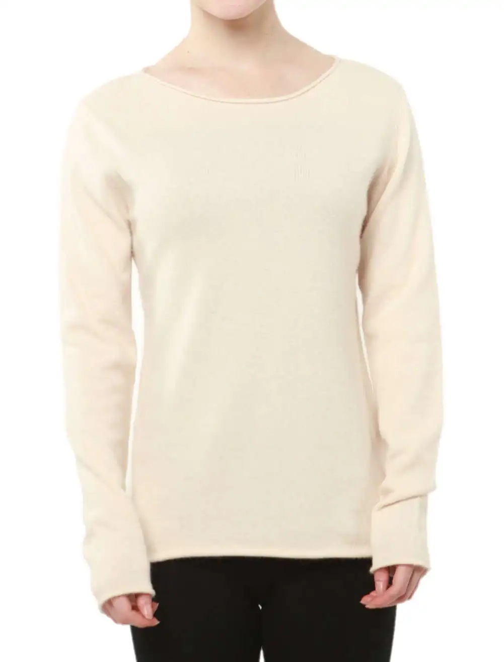 xinkai-cashmere sweater womens o-neck wool pullover long sleeve