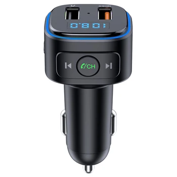 T46Q Car Bluetooth FM Transmitter 5.0 Wireless Modulator Handsfree Calling Auto MP3 Player QC3.0 Fast Charging Dual USB Charger
T46Q Car Bluetooth FM Transmitter 5.0 Wireless Modulator Handsfree Calling Auto MP3 Player QC3.0 Fast Charging Dual USB Charger