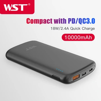 WST Power Bank 10000mAh Quick Charge External Battery Charger Type C PD Fast Charge Powerbank Battery for iPhone Xiaomi Samsung
WST Power Bank 10000mAh Quick Charge External Battery Charger Type C PD Fast Charge Powerbank Battery for iPhone Xiaomi Samsung