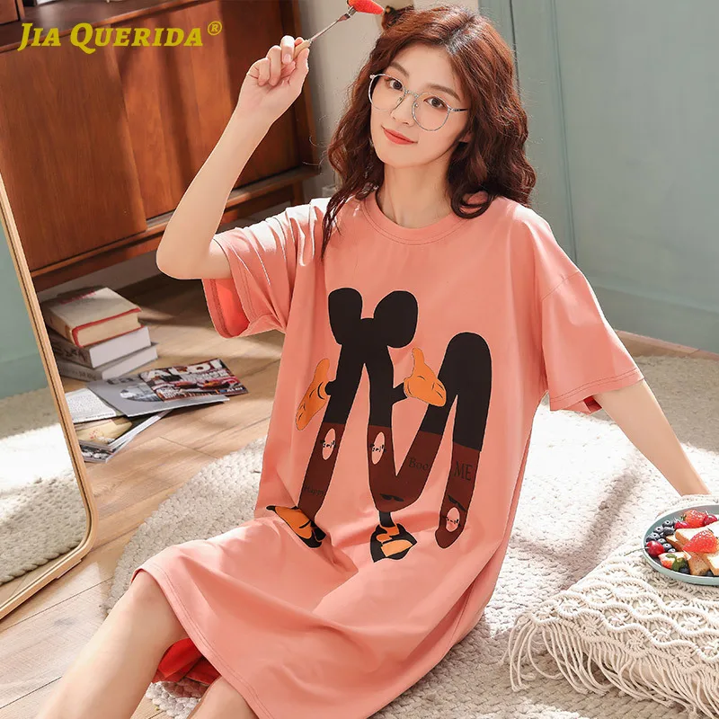 Summer New Ladies Kawaii Sleep Wear Nightgown Short Sleeves Orange Cartoon Printing O-collar Knee-length Women's Cotton Homewear
Summer New Ladies Kawaii Sleep Wear Nightgown Short Sleeves Orange Cartoon Printing O-collar Knee-length Women's Cotton Homewear