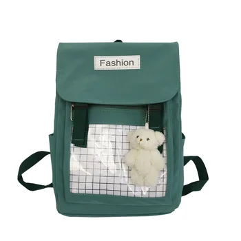 Fashion School bags Waterproof Canvas Bag Girl Students Backpacks Transparent Plaid Teenagers Casual Designer Shoulder Backpack 
Fashion School bags Waterproof Canvas Bag Girl Students Backpacks Transparent Plaid Teenagers Casual Designer Shoulder Backpack
