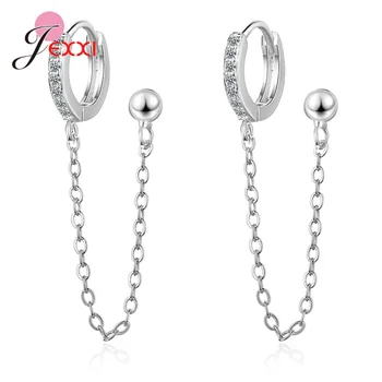 New Statement Two Ear Hole 925 Sterling Silver Piercing Drop Earrings Tassel Ear Bijoux Round Cubic Zircon Party Jewelry
New Statement Two Ear Hole 925 Sterling Silver Piercing Drop Earrings Tassel Ear Bijoux Round Cubic Zircon Party Jewelry