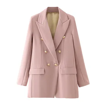 Stylish Double Breasted Pink Blazer Coat Fashion Notched Collar Pockets Office Wear Female Blazers Outerwear Chic Tops
Stylish Double Breasted Pink Blazer Coat Fashion Notched Collar Pockets Office Wear Female Blazers Outerwear Chic Tops