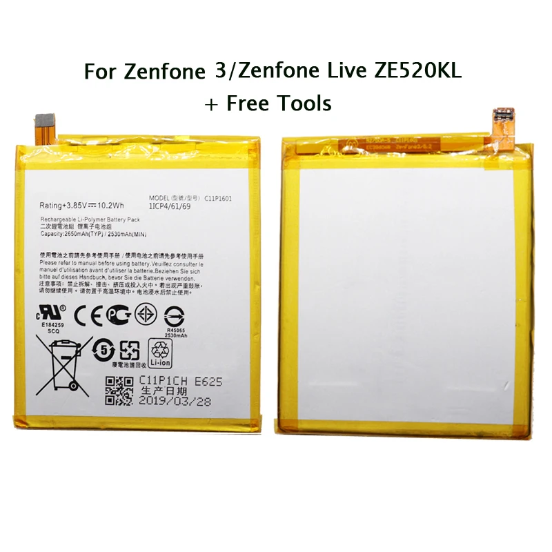 C11P1601 Original Battery with 2650mAh for Asus Zenfone 3 Zenfone3 ZE520KL Z017DA live ZB501KL Phone + Free Tools
C11P1601 Original Battery with 2650mAh for Asus Zenfone 3 Zenfone3 ZE520KL Z017DA live ZB501KL Phone + Free Tools