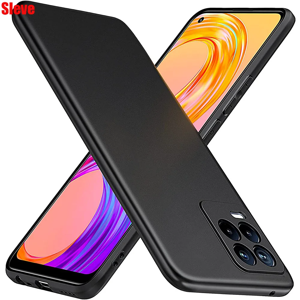 Черный матовый мягкий ударопрочный чехол из ТПУ для Realme 8 Pro C21 C20 X7 7i Q3 Carnival GT Neo Flash