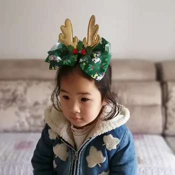 Children 8" Foil JOJO Bows Hair Clip Printed Christmas Deer Horn Antler Ribbon Knot Jumbo Large Hair Bow for Kids
Children 8" Foil JOJO Bows Hair Clip Printed Christmas Deer Horn Antler Ribbon Knot Jumbo Large Hair Bow for Kids