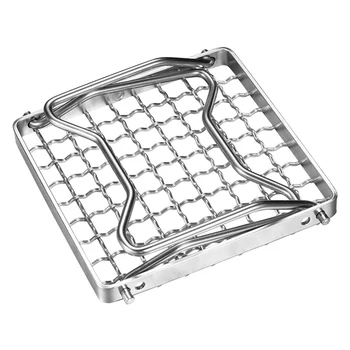 Outdoor Heavy Duty Backpacking For Camping Picnic Barbecue Tool Home Folding Grill Mini Stainless Steel Grate Encrypted Campfire