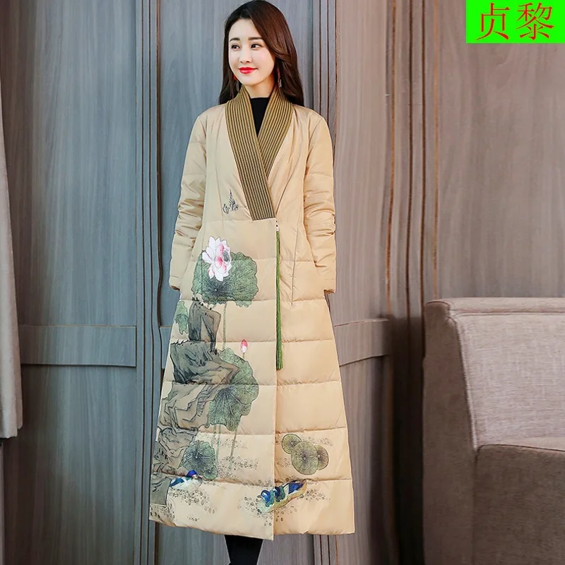 Retro Chinese-style Cotton-padded Clothes Women's 2018 Winter New Style Exta-long over-the-Knee to Ankle Northeast down Jacket C
Retro Chinese-style Cotton-padded Clothes Women's 2018 Winter New Style Exta-long over-the-Knee to Ankle Northeast down Jacket C